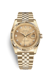 Rolex Datejust 36 Yellow Gold Fluted / Jubilee / Champagne Diamonds 116238-0061