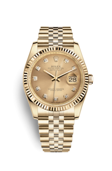 Rolex Datejust 36 Yellow Gold Fluted / Jubilee / Champagne Diamonds 116238-0061
