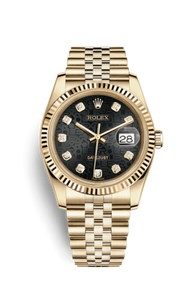 Rolex Datejust 36 Yellow Gold Fluted / Jubilee / Black Computer