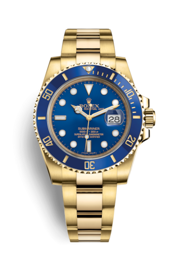 ROLEX Submariner Date Or Jaune / Bleu / Cerachrom 116618lb-0003
