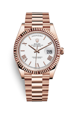 Rolex Day-Date 40 Everose / White - Roman