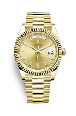 Rolex Day-Date 40 Yellow Gold / Champagne - Roman 228238-0003