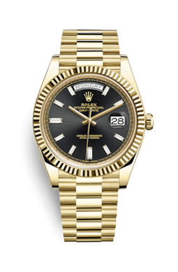 Rolex Day-Date 40 Yellow Gold / Black - Diamond 228238-0004