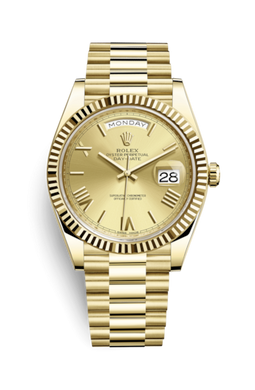 Rolex Day-Date 40 Yellow Gold / Champagne - Roman