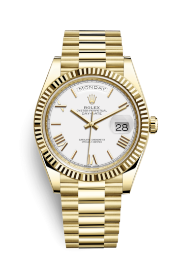 Rolex Day-Date 40 Yellow Gold / White - Roman