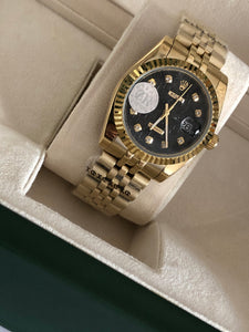 Rolex Datejust 36 Yellow Gold Fluted / Jubilee / Black Computer